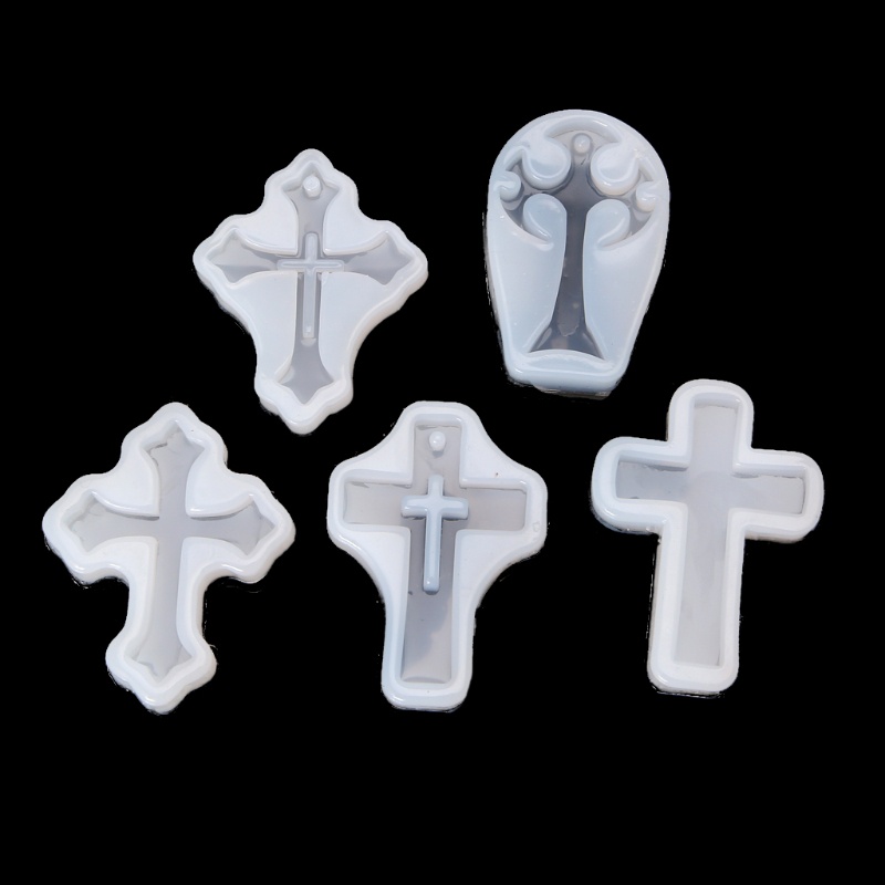 Bộ 5 Khuôn Silicone Làm Mặt Vòng cổ Bằng Resin Epoxy Pha Lê