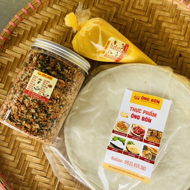 Bánh Tráng Phơi Sương(500g) + Muối Tôm Hành Phi(hũ 300g) + Quà Tặng