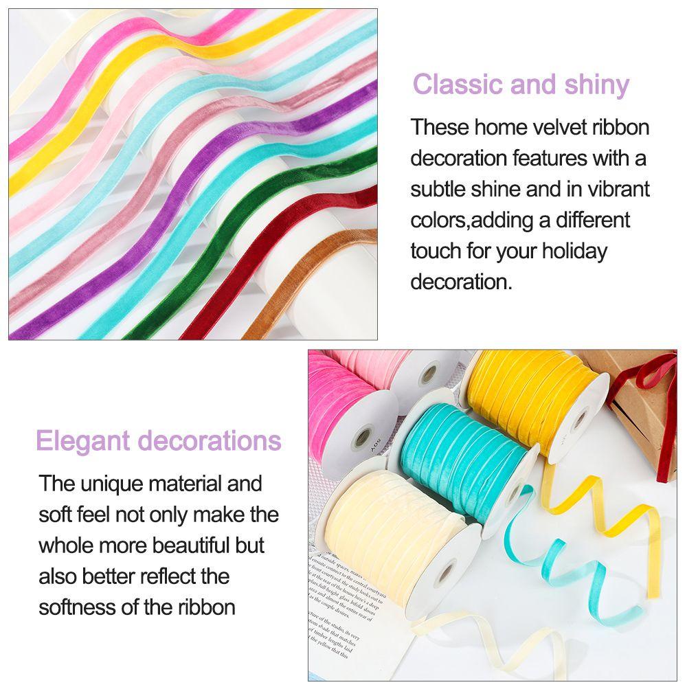Cuộn Dây Ruy Băng Bằng Nhung Dùng Gói Quà 50 Yards 10mm