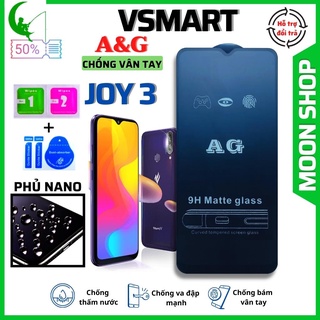 [AG] Kính Cường Lực Chống vân tay Vsmart Joy 3 - Full màn hình - Nhám phủ Nano Cao cấp - Vuốt siêu mượt