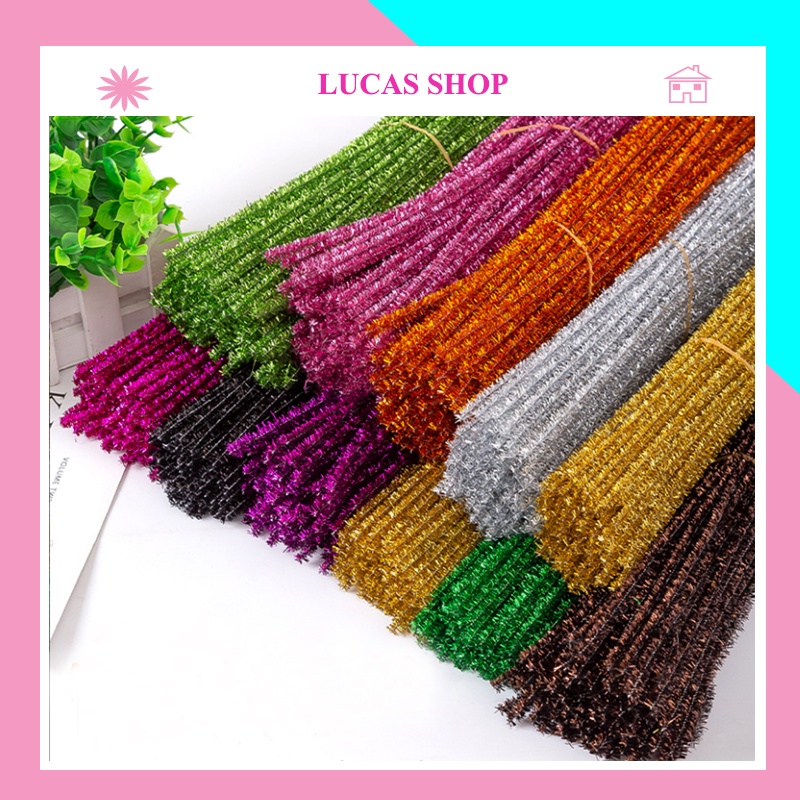 Combo 5 dây nhũ, kim tuyến nhiều màu bó hoa trang trí, làm đồ handmade siêu xinh