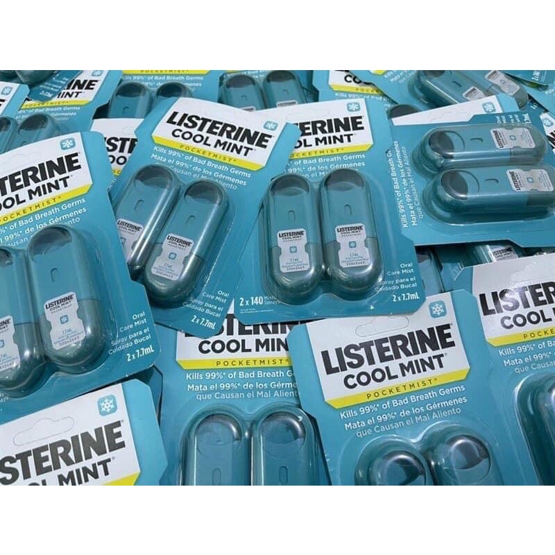 Xịt thơm miệng Listerine Cool Mint Pocketmist 7.7ml Mỹ