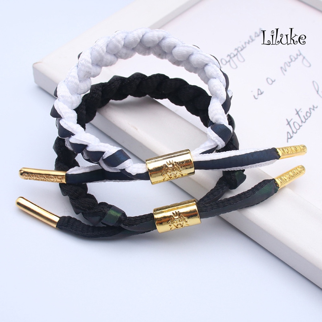 Vòng Tay Dây Bện Màu Trơn Phản Quang Điều Chỉnh Được Thời Trang