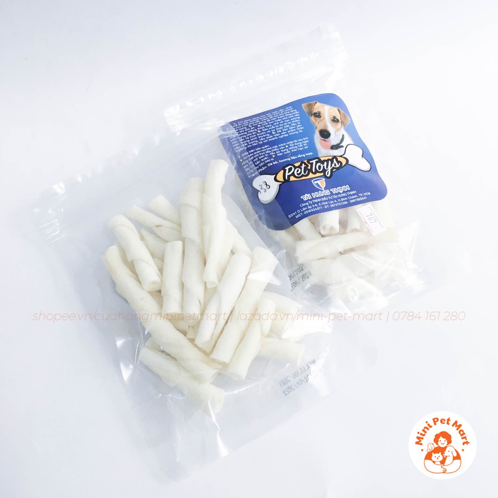 Xương gặm da bò TÀI HƯNG THỊNH 767 (100g) - bánh xương, snack, bánh thưởng, xương gặm cho chó