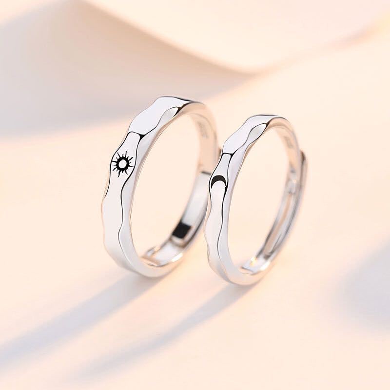 Set 2 Nhẫn Mở Có Thể Điều Chỉnh Thời Trang Cho Cặp Đôi