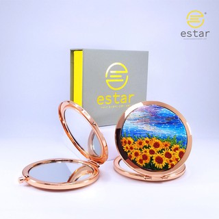 Quà Tặng Sinh Nhật Người Yêu, Gương Thêu Tay, Gương Trang Điểm Mini - Tặng Bộ Thiệp Giấy Quiling Siêu Xinh Trị Giá 50K