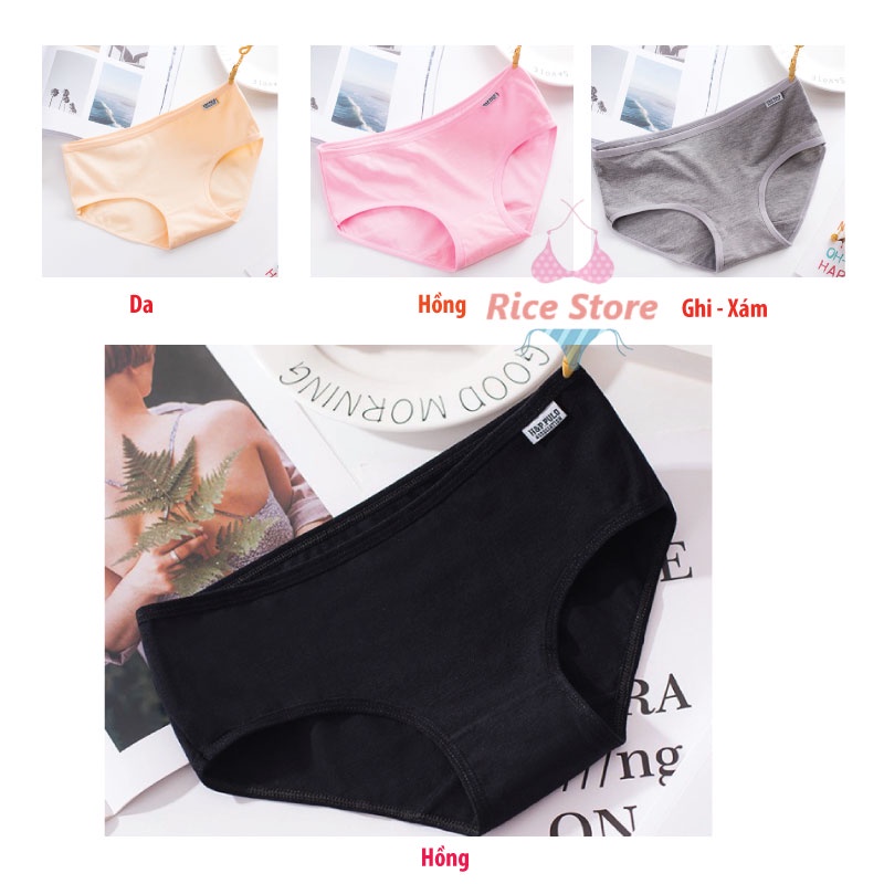 Quần lót nữ cotton H&amp;P Pulo kháng khuẩn mềm mại KIMCHIBIKINI chip trơn thoáng mát dễ thương QL023