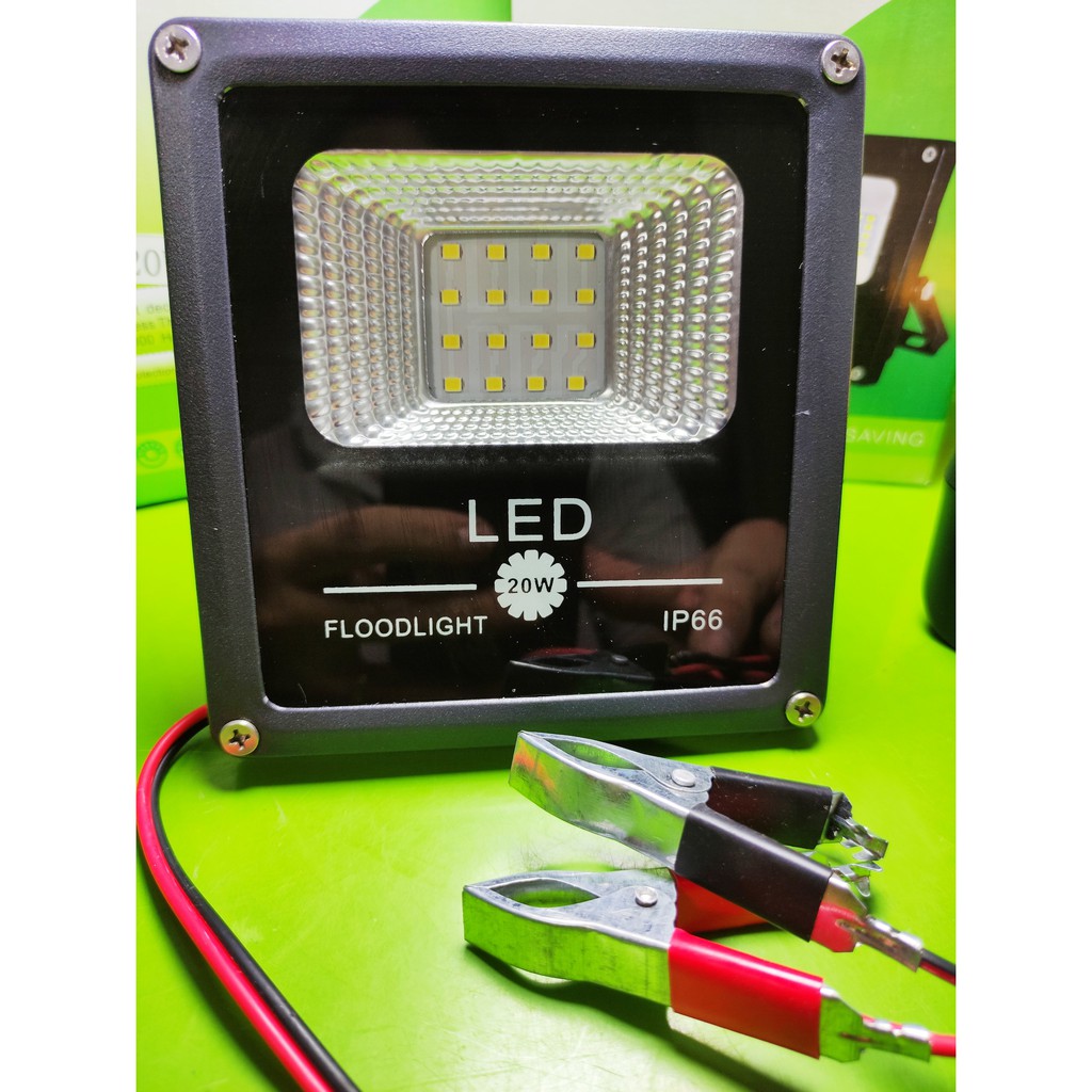Đèn pha led kẹp bình ắc quy công suất 20W công nghệ LED mới công suất lớn tiết kiệm năng lượng