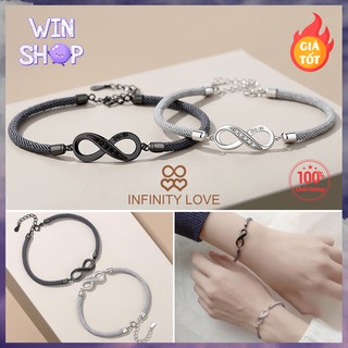Vòng tay cặp đôi Infinity ♾️ Vô cực nam nữ chất liệu dây cao cấp mặt titan bền kiểu dáng hàn Quốc