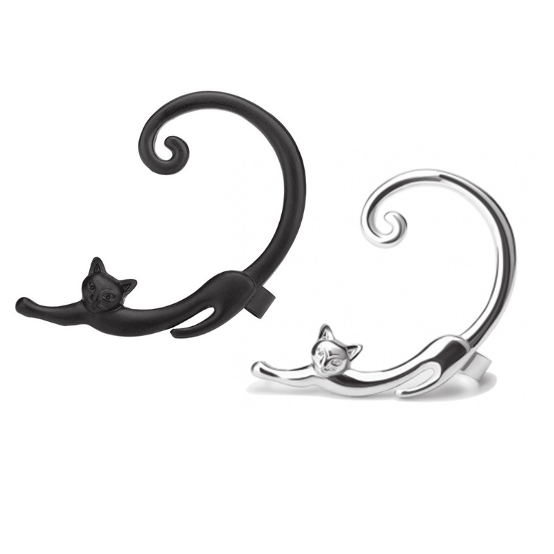 Bông Tai Đeo Vành Tai Không Xỏ Hình Mèo Dành Cho Nữ