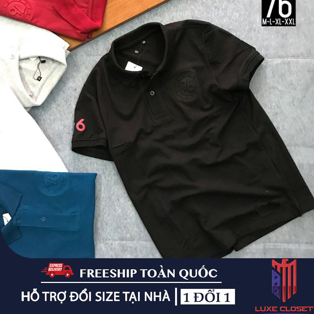 Áo thun nam Havis cổ bẻ thun cá sấu 76 logo dập nổi cao cấp AXK038