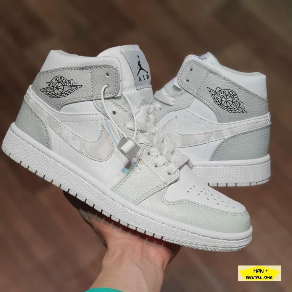 Giày thể thao Air Jordan 1 Mid White Camo siêu đẹp, bao chất dành cho nam và nữ ( CẬN CẢNH)