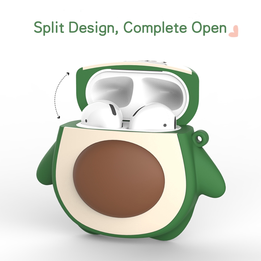 Hộp đựng hoa văn trái bơ dễ thương cho Apple Airpods Tai nghe Bluetooth không dây Vỏ silicon cho Airpods 1/2 Vỏ