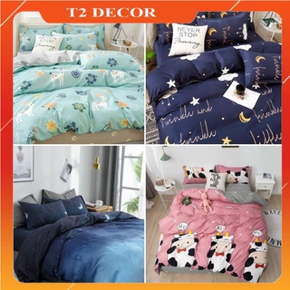 Trọn bộ chăn ga gối đệm cotton poly nhập khẩu 4 món vỏ chăn, ga , 2 vỏ gối