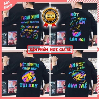 Áo Thun Nam Nữ Phản Quang Bảy Màu Nhiều Mẫu, Cá Tính, Giá Rẻ, Hình In To Đep Tỏa Sáng Thu Hút Ánh Nhìn giá rẻ