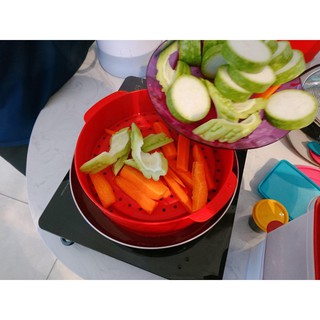Xửng hấp Tupperware Steam It Đỏ Chili