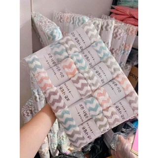 Sét 10 khăn mặt kẻ Hàn Quốc