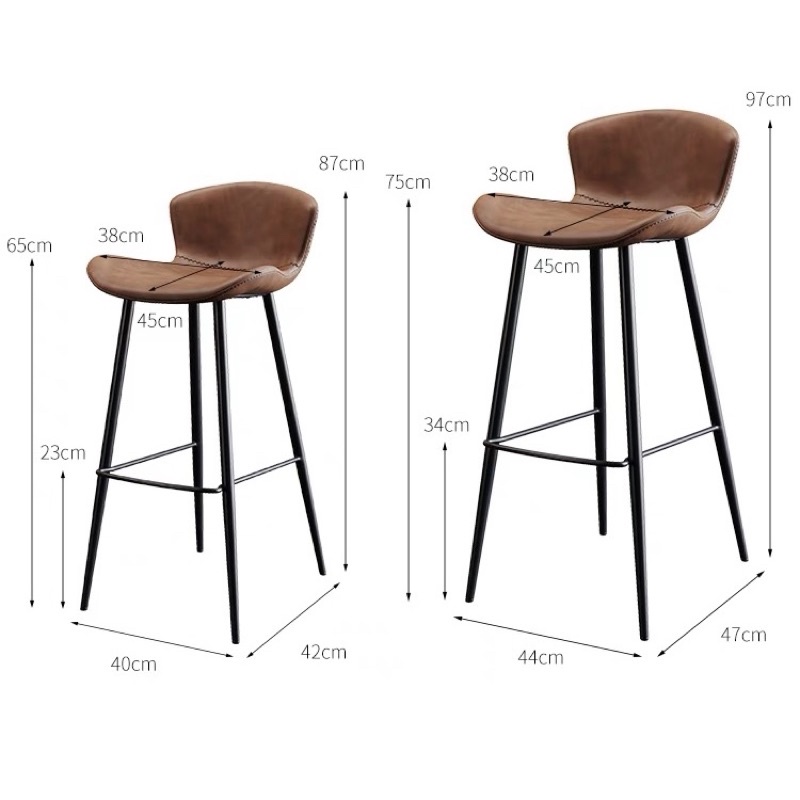 Ghế bar da Nordic cao cấp, hiện đại - bar chair