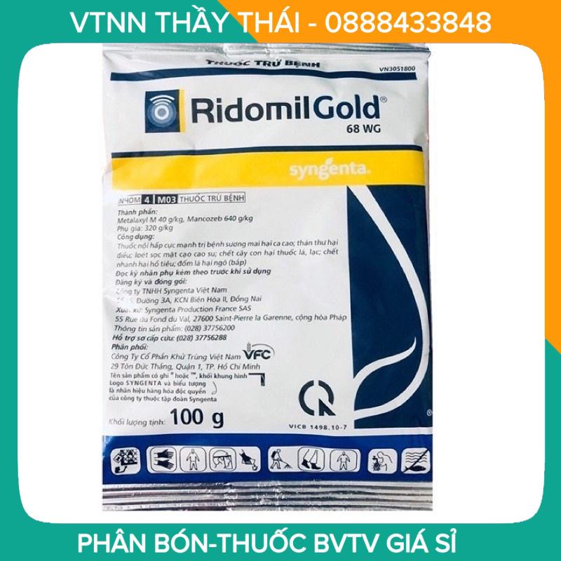 Ridomil Gold 68WP 100g, Thuốc Trừ Bệnh Cây Trồng, bệnh sương mai; mốc sương; thán thư; đốm