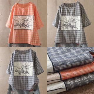Áo kiểu chất thô đũi 👚 dành cho nữ chất liệu mùa hè freesize