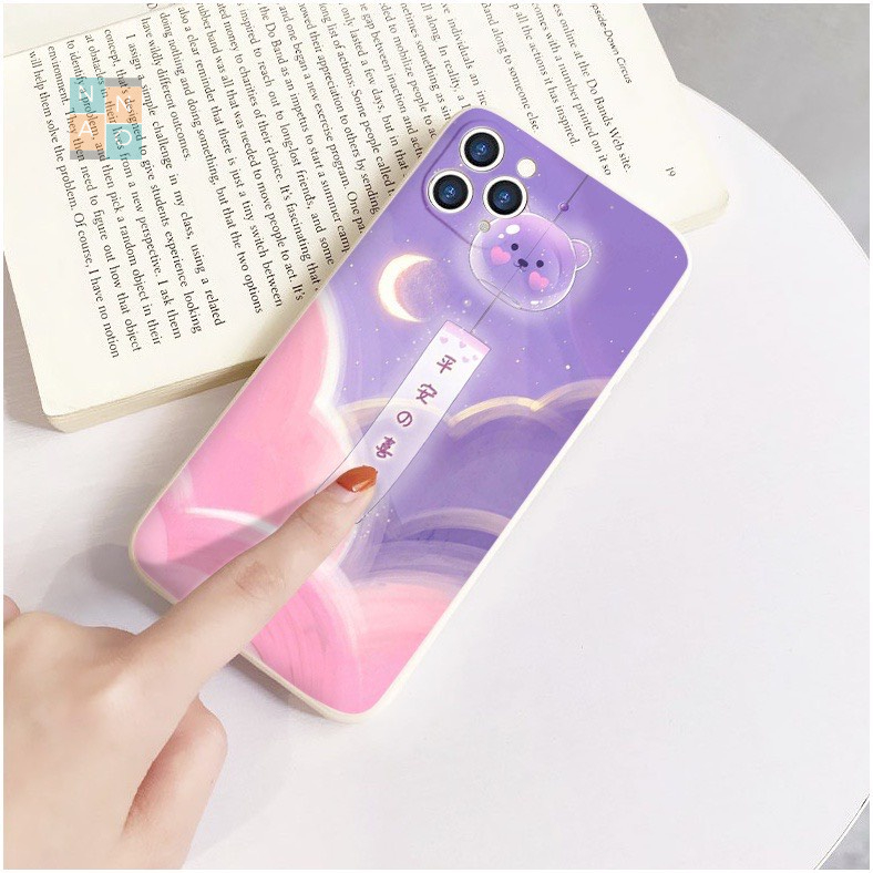 Ốp Lưng iPhone Cạnh Vuông, bảo Vệ Camera Hình Chuông gió iP 7Plus/8Plus/x/xs/xsmax/11/pro/promax/12/pro/promax/13