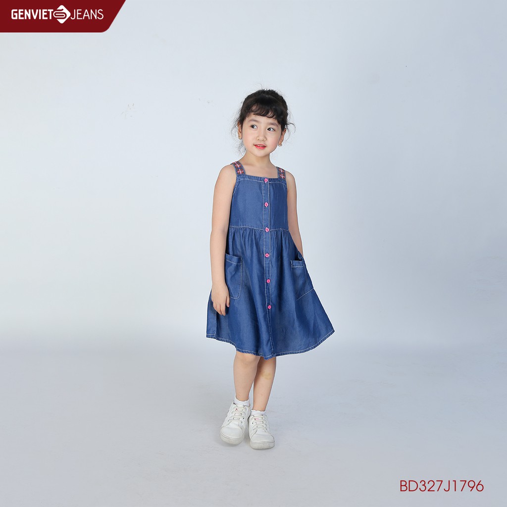 Đầm kids jeans xòe BD327J1796 GENVIET