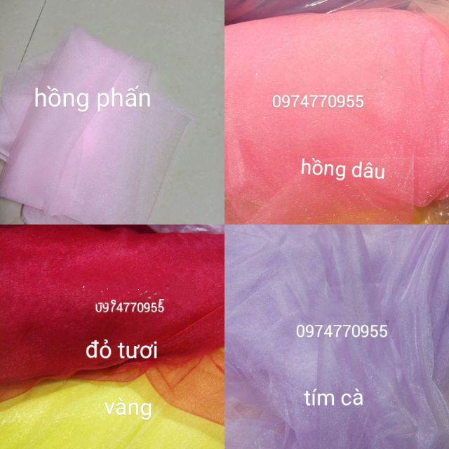 Vải voan lưới ánh nhũ