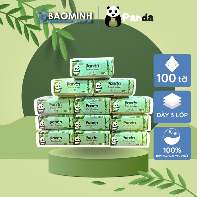 Giấy rút tre Panda Việt Nam 100 tờ 3 lớp dai mềm