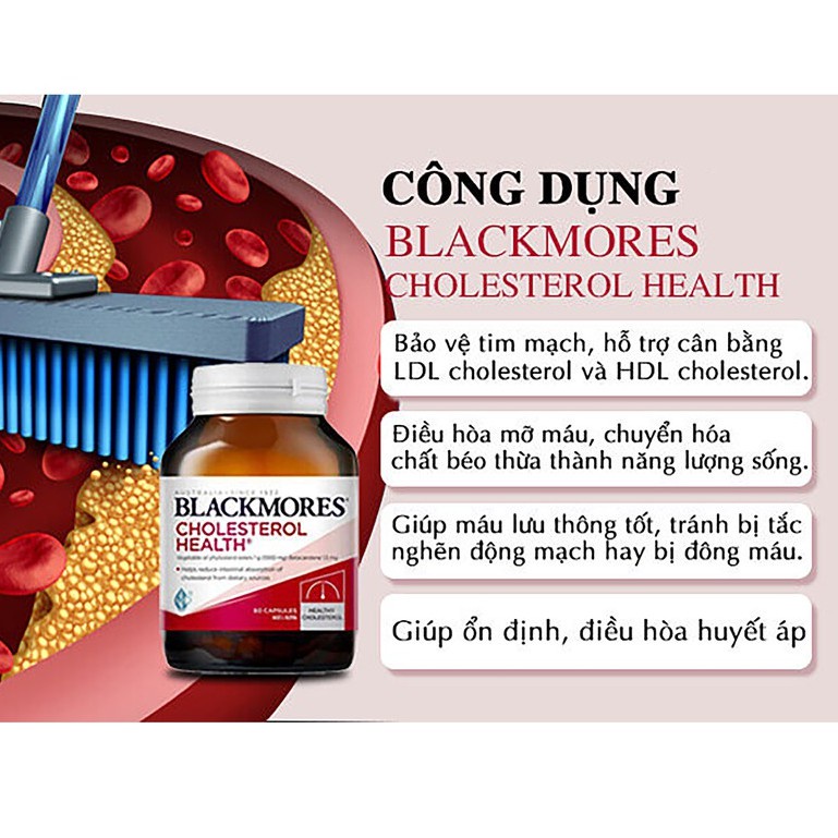 [Hàng chuẩn Úc] Viên uống blackmores giảm cholesterol, mỡ trong máu Blackmores cholesterol health 60 viên của Úc