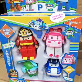 Bộ 4 robot biến hình ô tô robocar policar