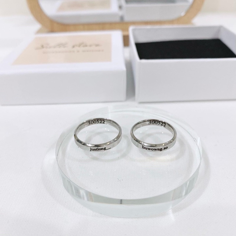 Nhẫn cặp đôi KHẮC TÊN TITAN KHÔNG RỈ (giá 1 chiếc)