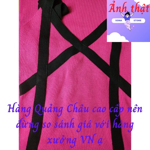 Váy 2 dây body len dệt kim đầm ôm nữ phối màu sexy gợi cảm sang chảnh tiểu thư bánh bèo cute hàng quảng châu cao cấp