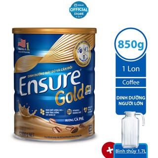 [Nhập GRO1AB521 giảm 4%][Tặng Bình thủy tinh 1.7L] Sữa bột Ensure Coffee 850g