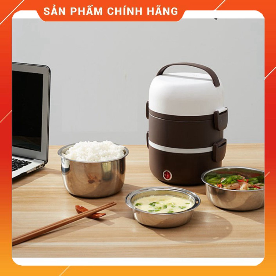 HỘP MINI NẤU,Ủ CƠM, ĐỒ ĂN TIỆN DỤNG 3 tầng ruột inox [ BẢO HÀNH 6 THÁNG] | BigBuy360 - bigbuy360.vn