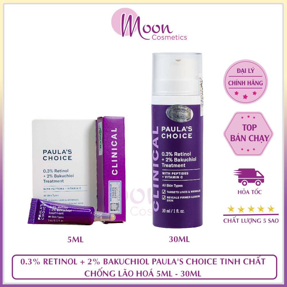 0.3% RETINOL + 2% BAKUCHIOL PAULA'S CHOICE tinh chất chống lão hoá 5ml - 30ml