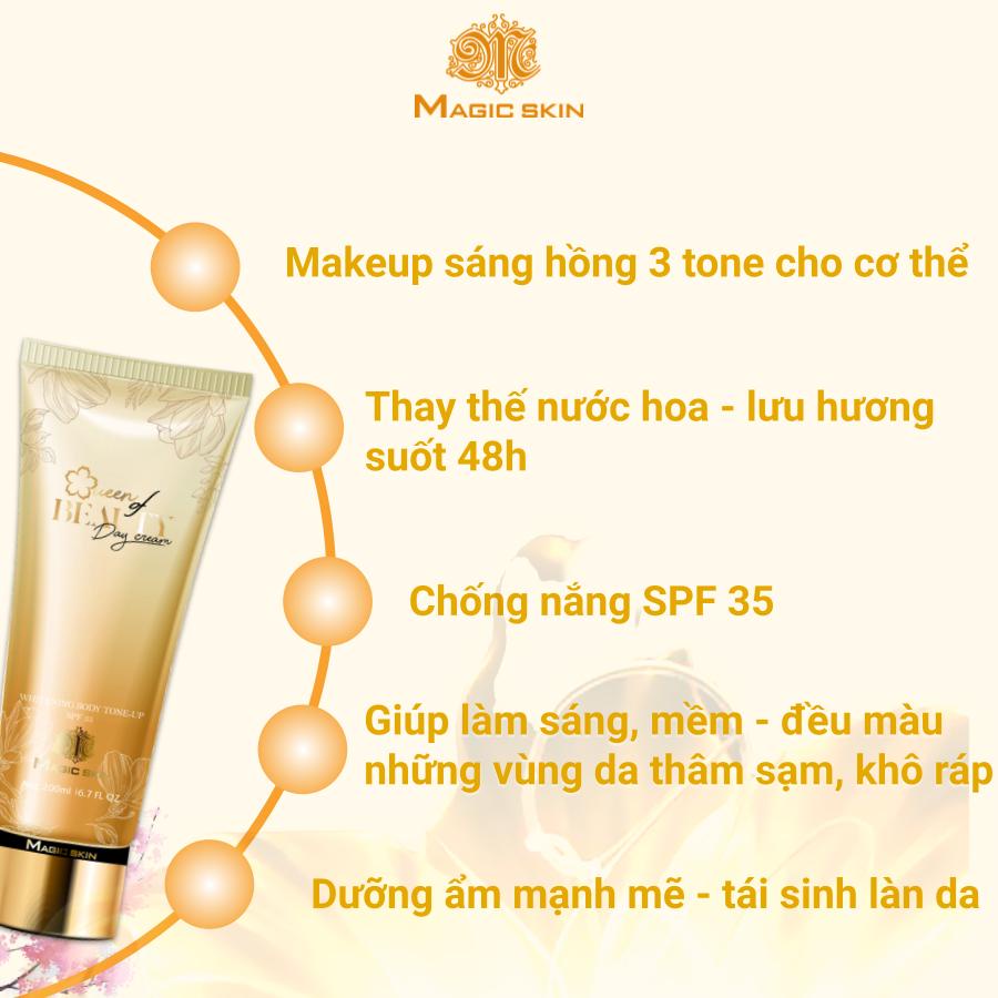 Sữa dưỡng thể cấp ẩm hương nước hoa ban ngày Magic Skin Queen Of Beauty 200ML