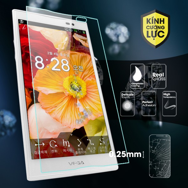 Miếng dán kính cường lực Sky A860 (trong suốt)
