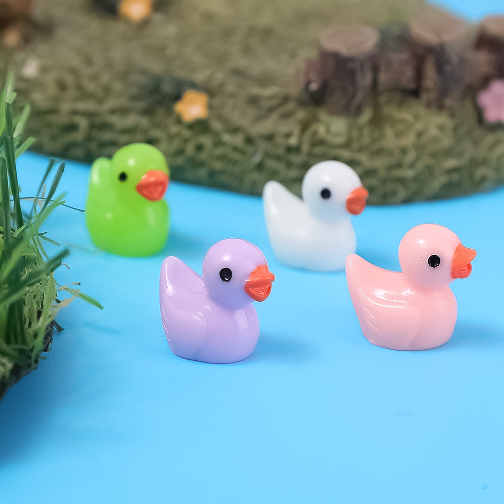 Set 7 Chú Vịt Vàng Mini Bằng Nhựa Resin Dễ Thương Dùng Trang Trí Tiểu Cảnh