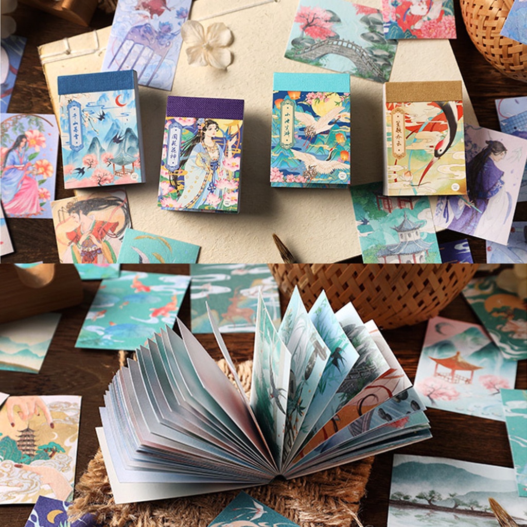 Cuốn 50 miếng sticker phong cách cổ trang