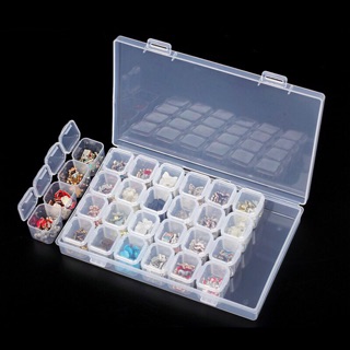 HỘP NHỰA ĐỰNG ĐÁ, CHARM, PHỤ KIỆN NAIL 28 Ô