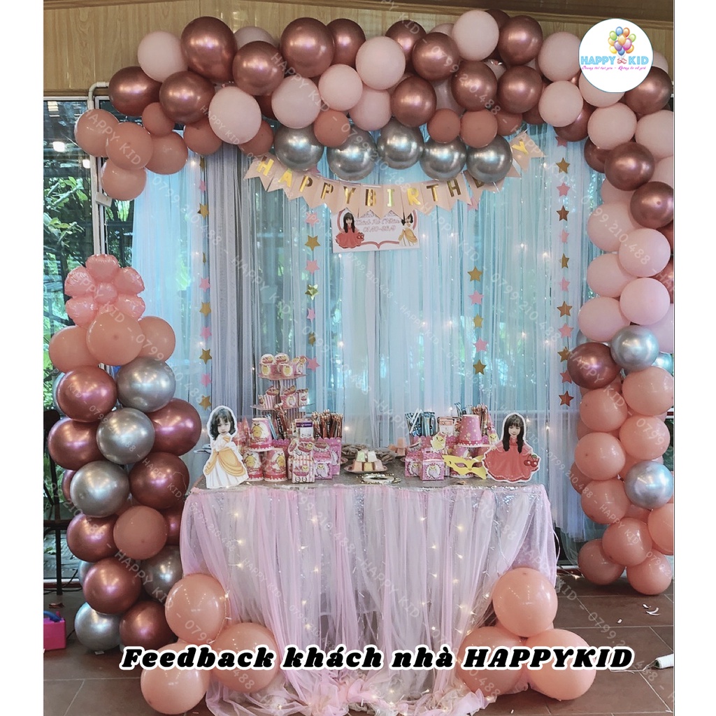 Rèm vải voan trang trí sinh nhật may sẵn mép làm phông nền background nhiều màu sắc HAPPYKID RVV