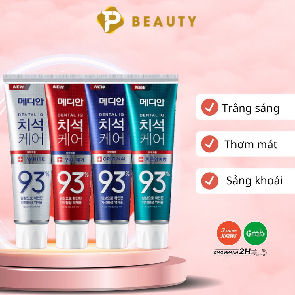Kem đánh răng Hàn Quốc trắng răng MEDIAN DENTAL IQ 93% 120g sáng bóng