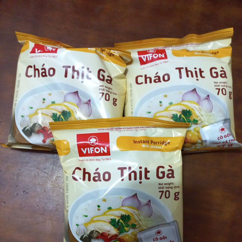 Cháo thịt gà Vifon 70g có gói thịt thật