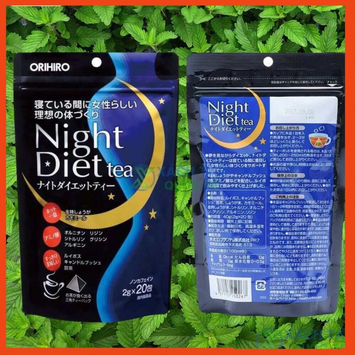 Trà giảm cân Night diet Nhật bản [FREE SHIP]  Trà đêm orihiro