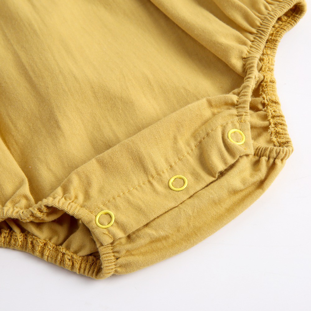 Bộ Đồ Liền Thân Sanlutoz Dành Cho Bé Gái Được Làm Từ Cotton Tay Dài Màu Vàng