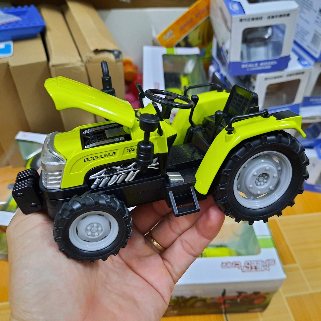 Đồ chơi nông trại mô hình xe máy kéo tỉ lệ 1:30 có âm thanh động cơ đồ chơi trẻ em