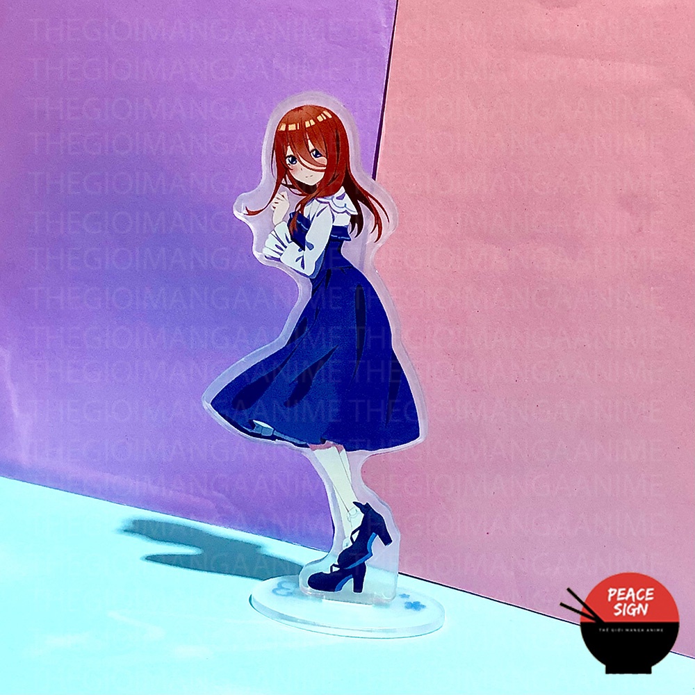 Mô hình Standee Gotoubun No Hanayome Váy Đầm DRESS Nhà Có 5 Nàng Dâu Tượng Acrylic Anime mica trưng bày chibi