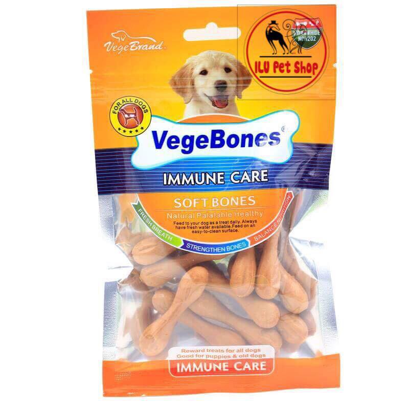 Xương Gặm Sạch Răng Mượt Lông Bổ Sung Canxi Hỗ Trợ Hệ Tiêu Hóa Cho Chó Vege Bones Gói 60g