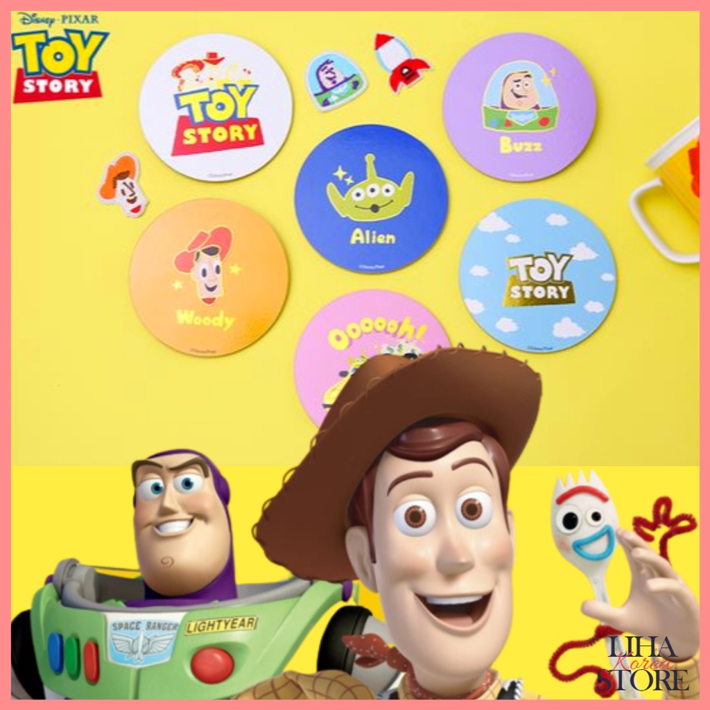 🎈Daiso Korea X Pixar Toy Story Coaster Woody Buzz Alien Coaster Toy Story hàng hóa
