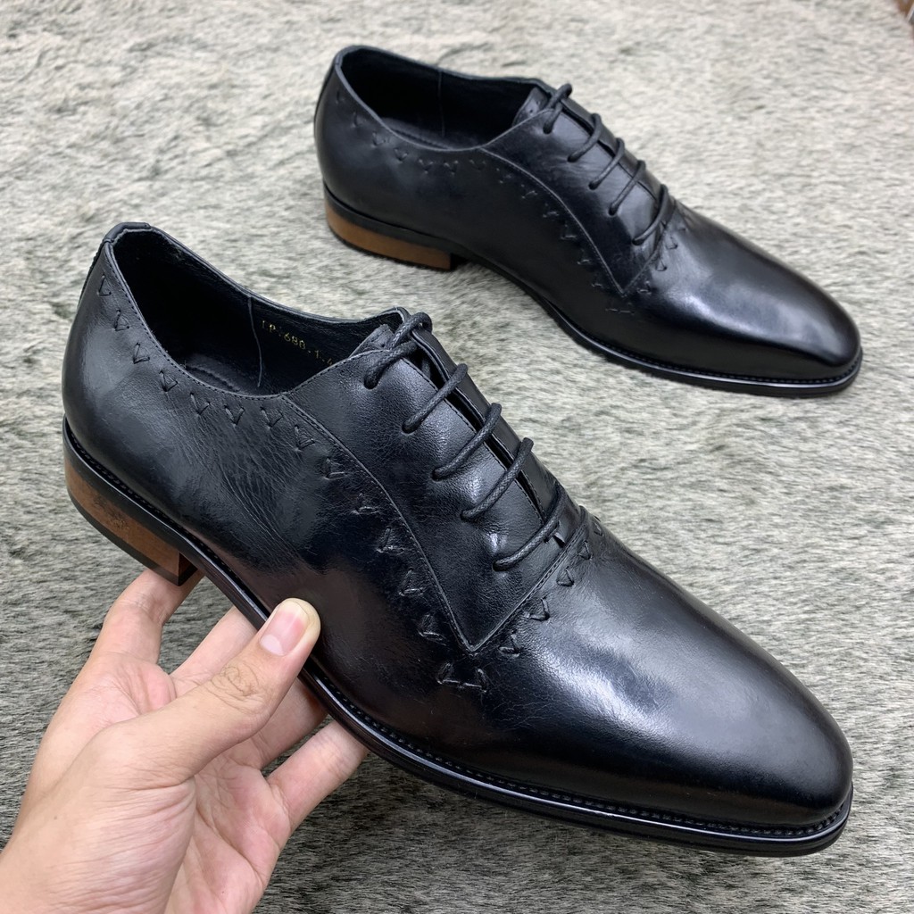 Giầy da nam công sở buộc dây đế phíp cao cấp, giầy oxford nam